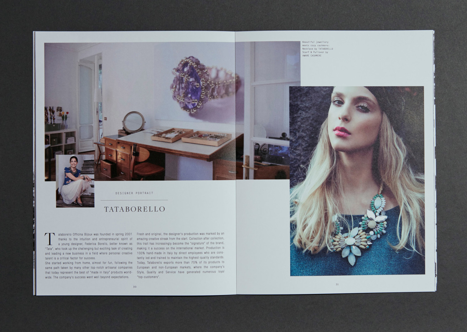 Designer Tataborello Cashmere Magazine